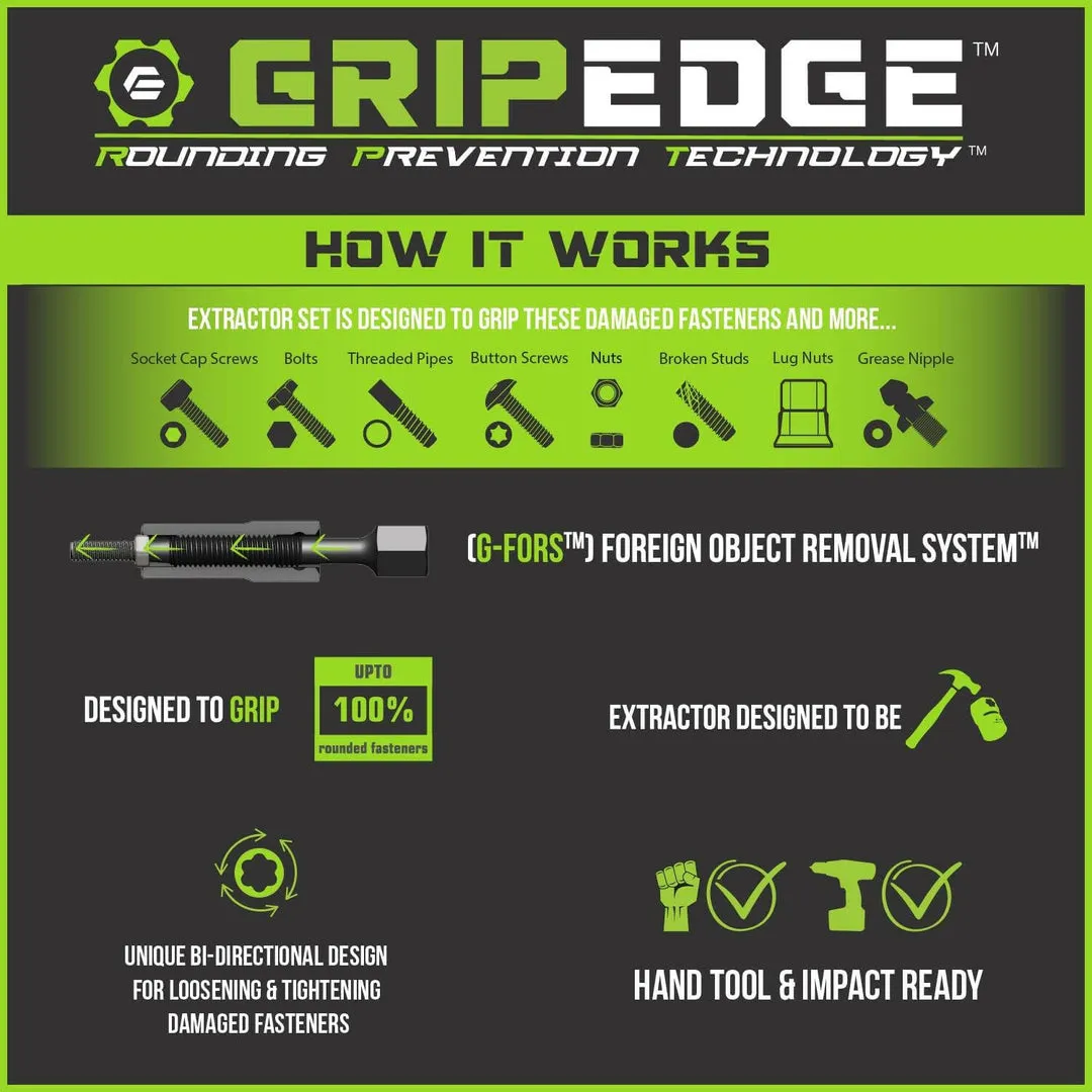 GRIPEDGE RPT Extractor Socket Set — 10-Pc, 3/8″ Drive Metric - Image 5