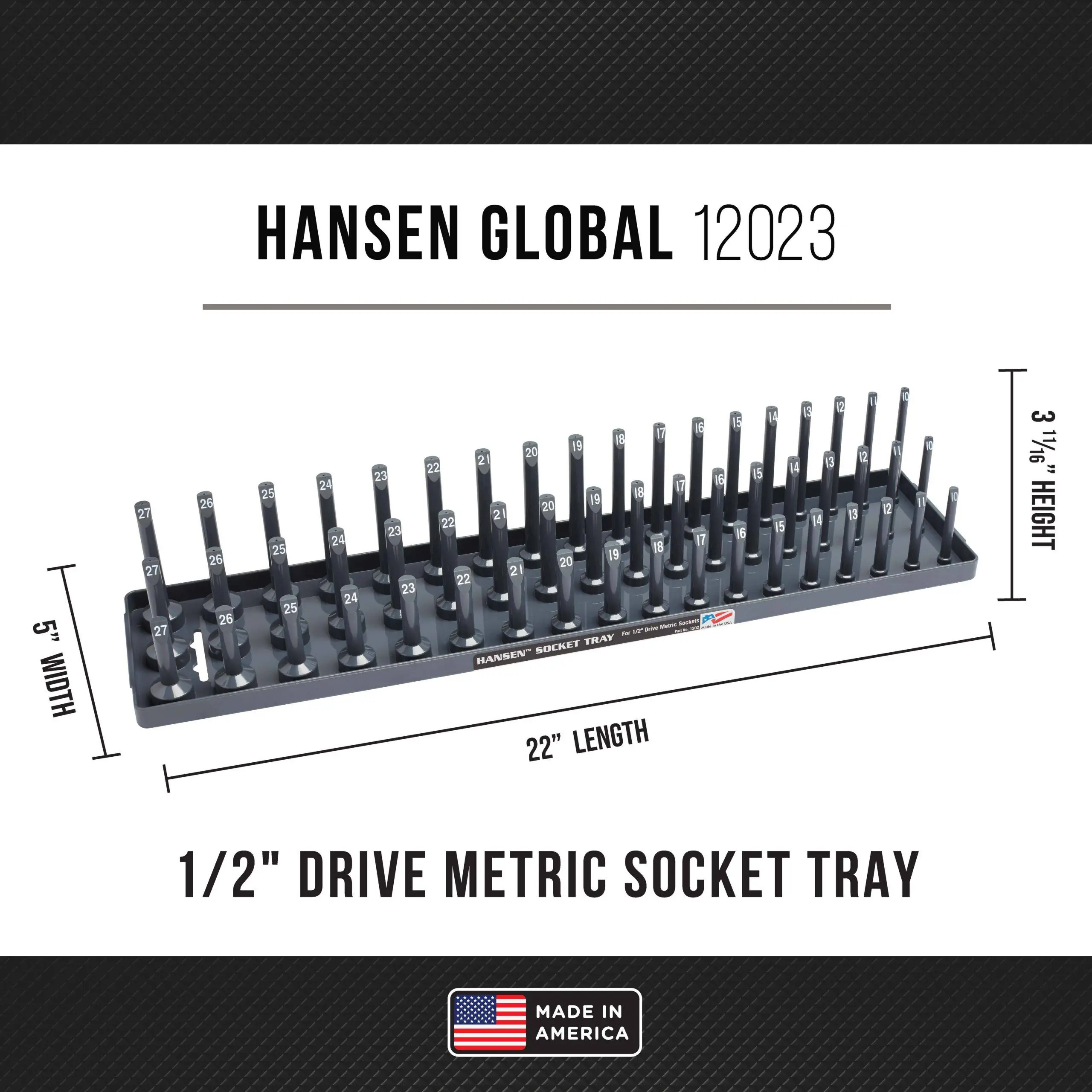 Hansen 6 Piece 3 Row Socket Tray Set - Image 5
