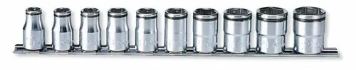 Ko-ken 1/2" Drive Metric NUT GRIP Socket Rail Set, 10–22mm (10 pc)