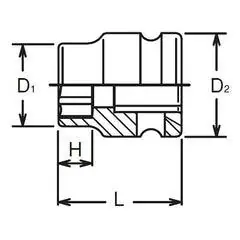 Ko-ken 1/2" Drive 6-point Thin Walled Short Impact Sockets - Image 2