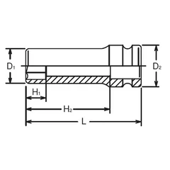 Ko-ken 3/4" Drive 6-point Standard Walled Deep Impact Sockets - Image 2