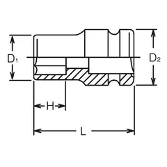 Ko-ken 3/4" Drive 6-point Thin Walled Regular Impact Sockets - Image 2