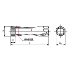 Ko-ken 3/8" Magnetic Spark Plug Sockets - Image 2