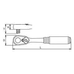 Ko-ken 3/8" Drive x 4.5" Reversible Short Ratchet - Image 2