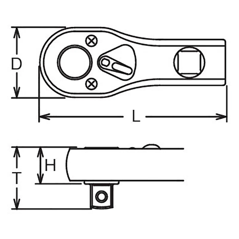 Ko-ken 3/8” Ratchet Handle — 24T, 81mm Short - Image 2