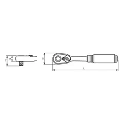 Ko-ken 3/8" Drive x 6.3" Reversible Ratchet with Quick Release Button - Image 2