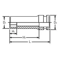Ko-ken 1/2" Drive 6-point Thin Walled Deep Impact Sockets - Image 2