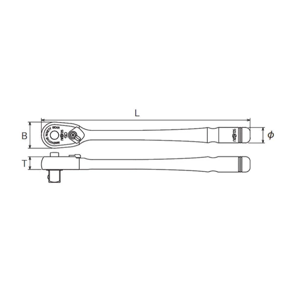 Nepros 1/4"sq. Long Ratchet Handle (90-Tooth) - Image 2