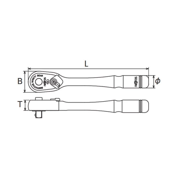 Nepros 1/4"sq. Ratchet Handle (90-Tooth) - Image 2