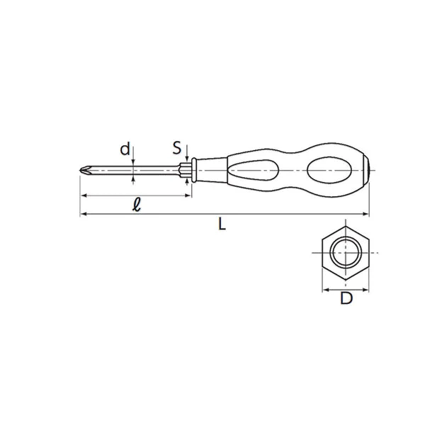 Nepros Phillips Screwdriver (Wooden Grip) — No.2 - Image 3