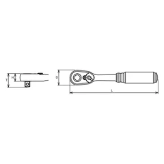 Ko-ken 3/8" Drive x 11" Reversible Ratchet with Quick Release Button - Image 2