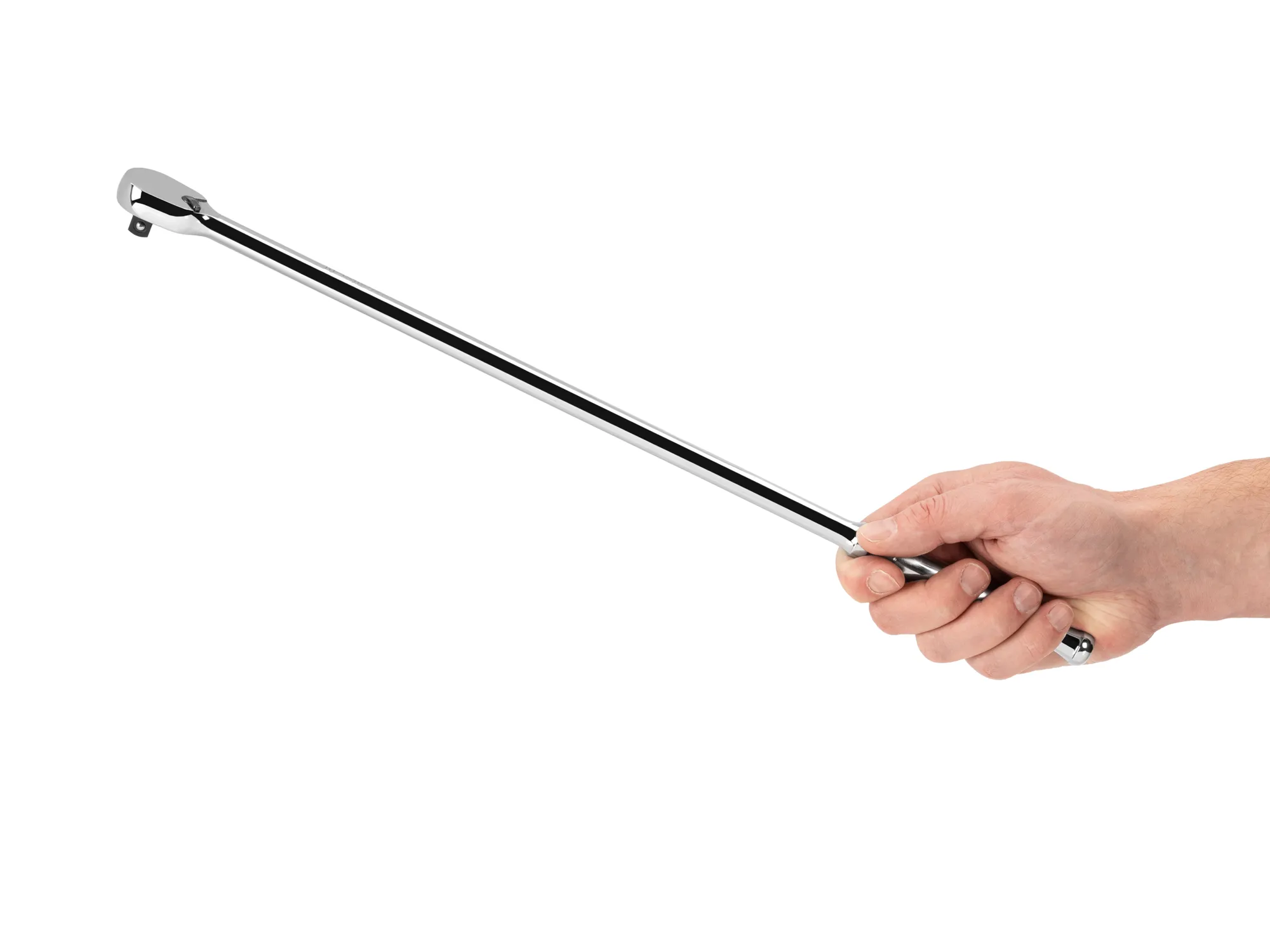 Tekton 3/8" Drive x 18" Polished Grip Extra-Long Ratchet - Image 4
